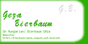 geza bierbaum business card